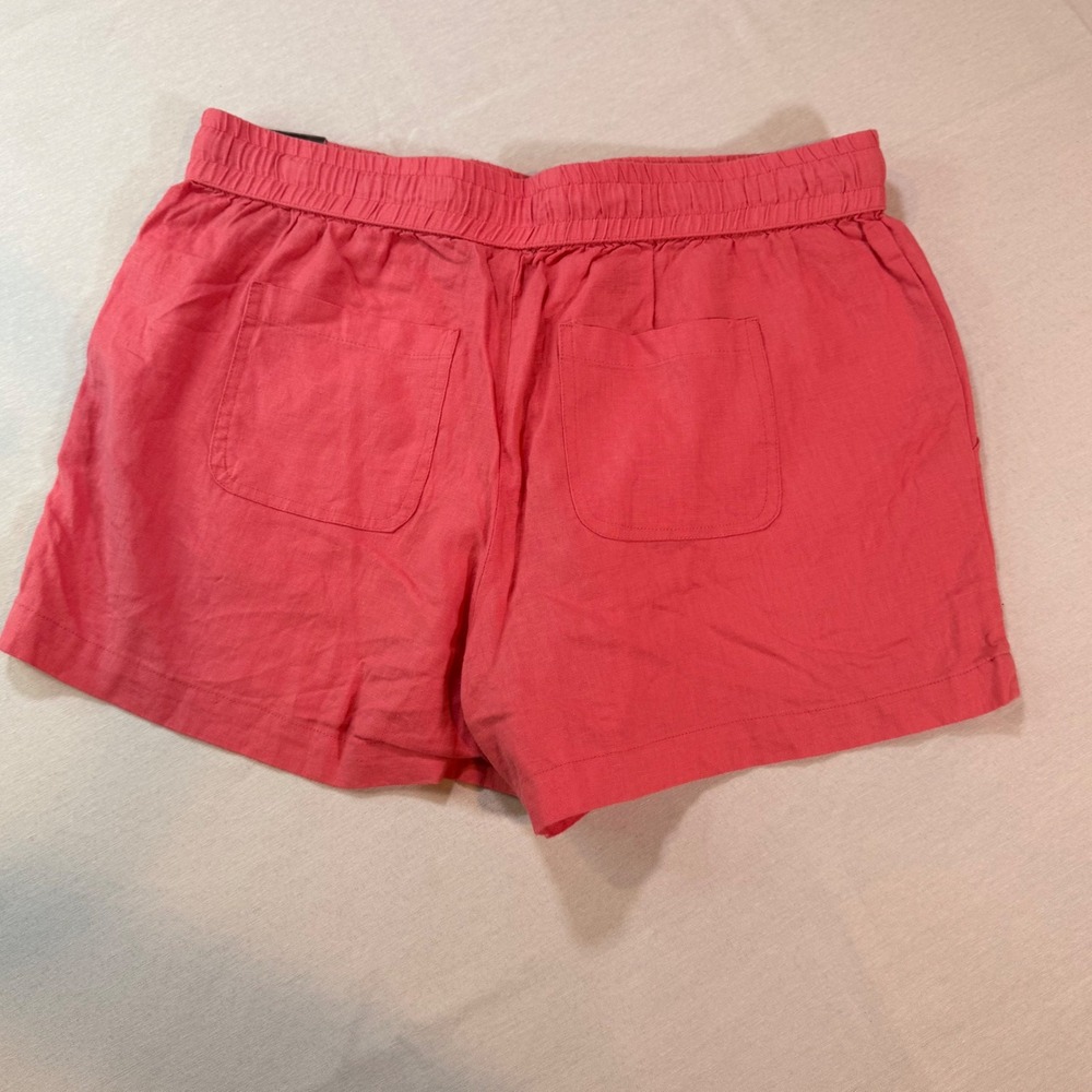 NWT Soho New York & Company Linen Blend Shorts Women S Coral 4" Inseam Preppy - Picture 2 of 8